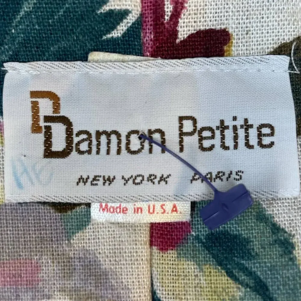Damon Petite Vintage Union Made Floral Dress w/ Pockets & Belt Made USA Size 10